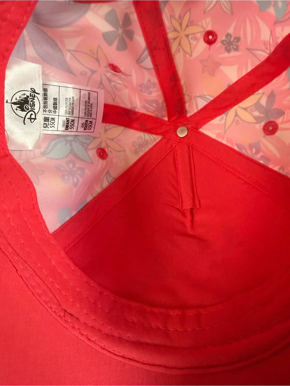 Disney Pink Moana Print Straw-Brim Hat